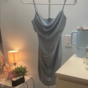 Windsor Light Blue Draped Mini Dress